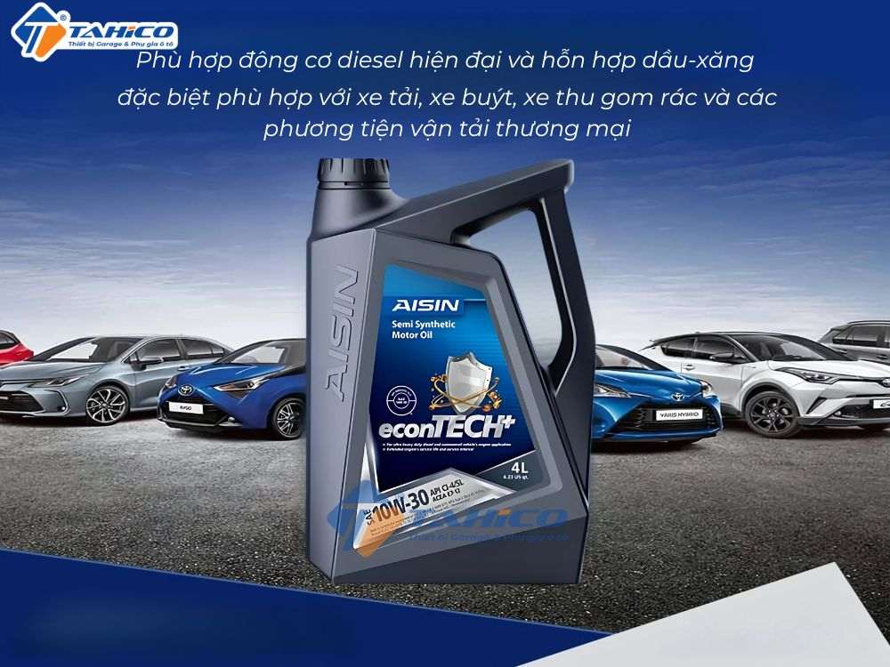 Nhớt động cơ diesel Aisin econTECH+ 10W-30