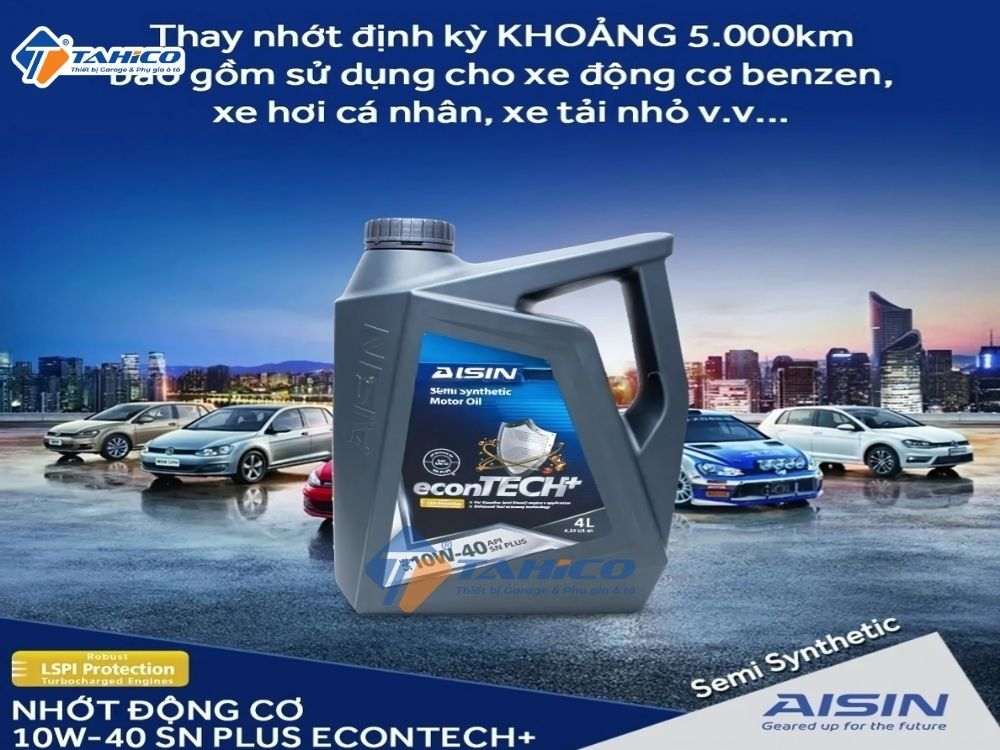 Nhớt động cơ xăng Aisin econTECH+ 10W-40 SN Plus