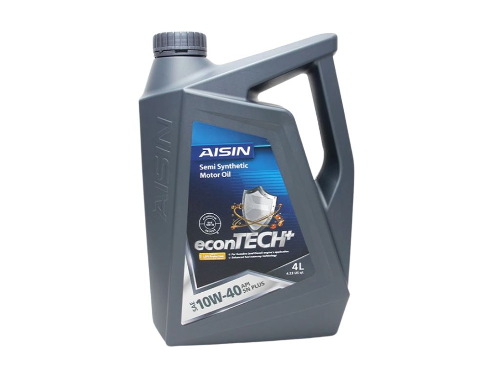 Nhớt động cơ xăng AISIN econTECH+ Semi Synthetic 10W-40 SN Plus 4 lít
