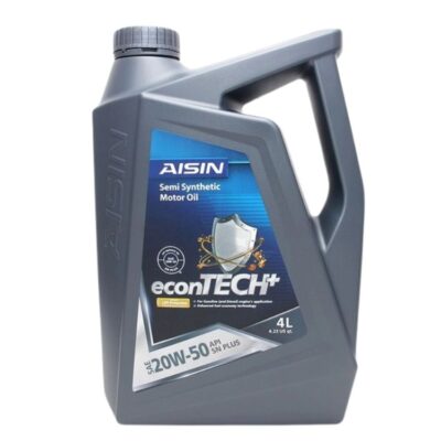 Nhớt động cơ xăng AISIN econTECH+ Semi Synthetic 20W-50 SN Plus 4 lít