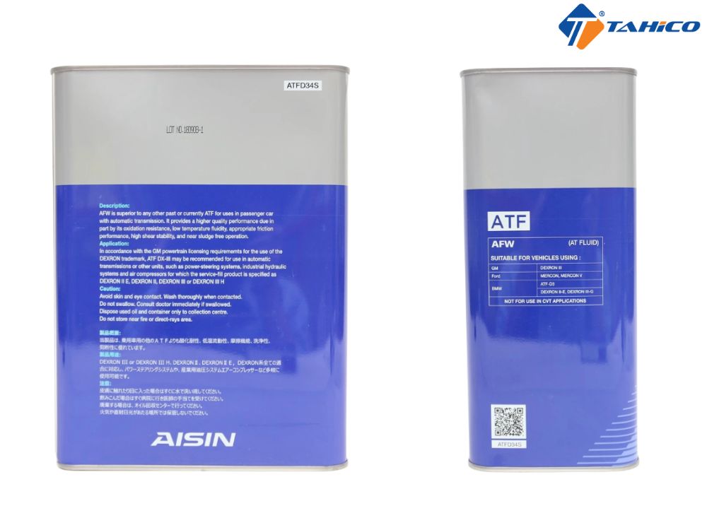 Dầu hộp số Aisin fully synthetic AFW DEXRON III | 4 lít
