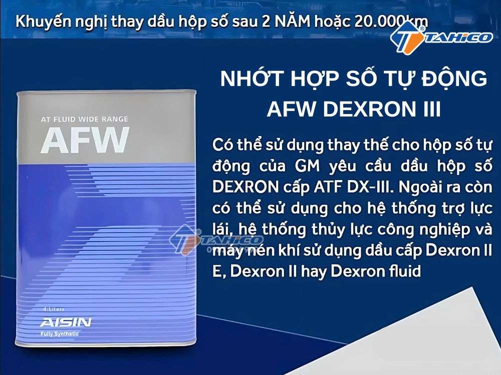 Dầu hộp số Aisin fully synthetic AFW DEXRON III | 4 lít