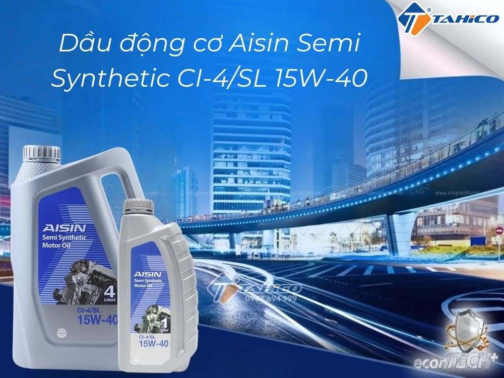 Dầu động cơ Aisin Semi Synthetic CI-4/SL 15W-40 | 1 lít