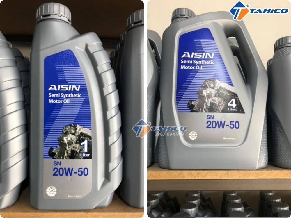 Dầu động cơ Aisin Semi Synthetic SN/CF 20W-50 | 1 lít, 4 lít
