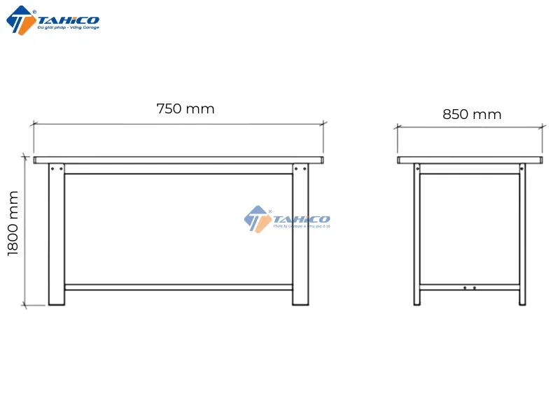 Bàn thao tác cơ khí Ally QT-BN1002 chịu tải 200Kg