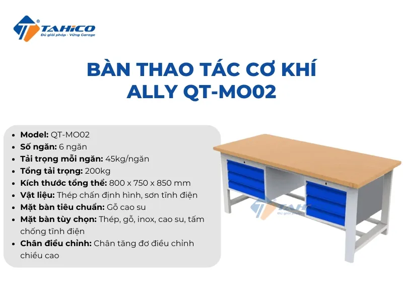 Bàn thao tác cơ khí Ally QT-MO01, QT-MO02