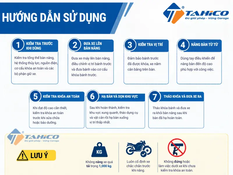 Bàn nâng xe máy tải trọng lớn Hauvrex HML1000