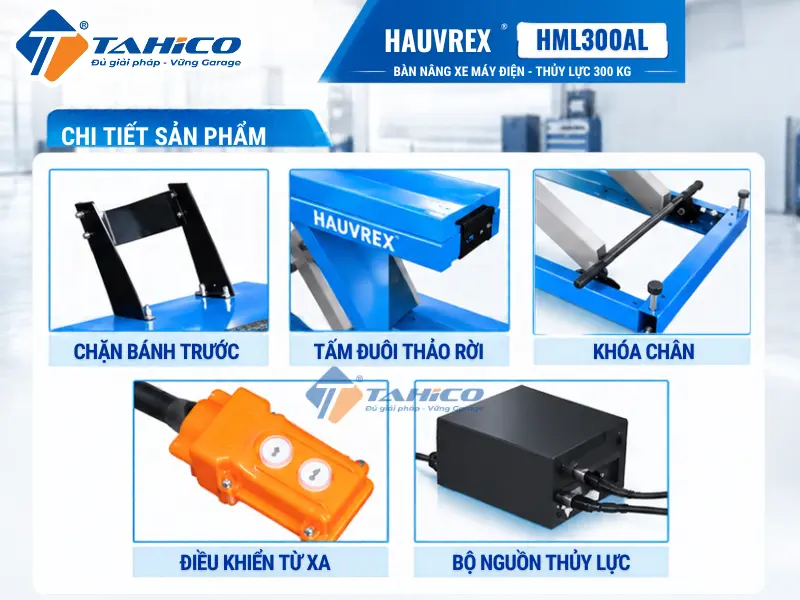 Bàn nâng xe máy thủy lực Hauvrex HML300AL