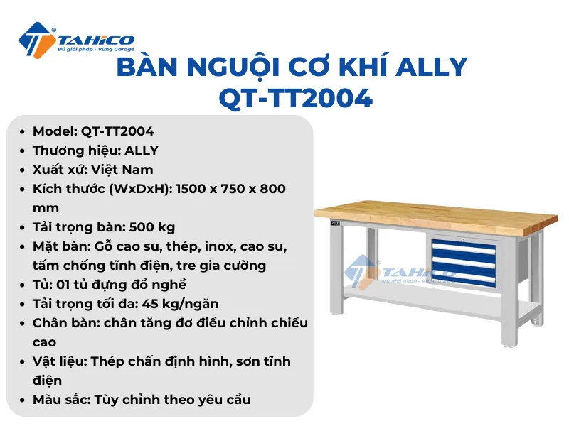 Đặc điểm tính năng Ally QT-TT2004