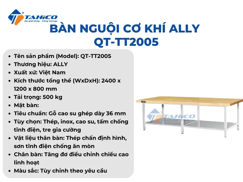 Đặc điểm tính năng Ally QT-TT2005