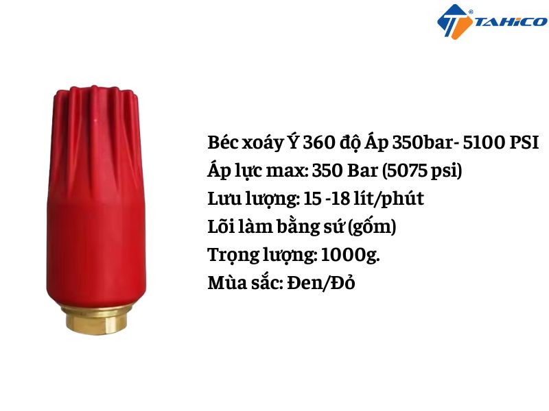 Béc xoáy Ý 360 độ áp 600 Bar