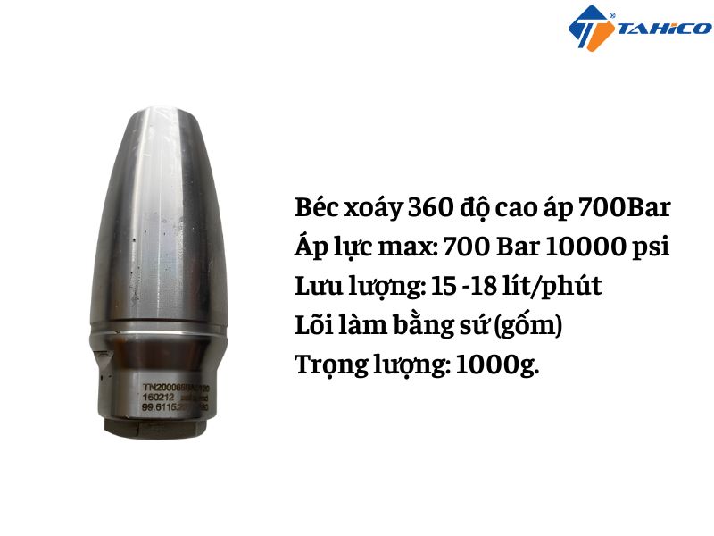 Béc xoáy Ý 360 độ áp 600 Bar