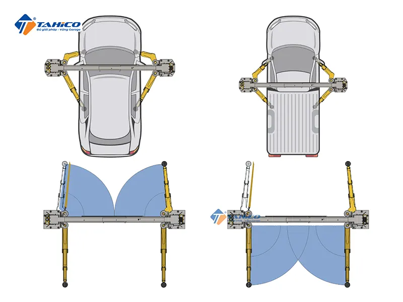 Cầu nâng 2 trụ Bendpak 10AP 4.5 tấn cổng trên | Công nghệ Mỹ