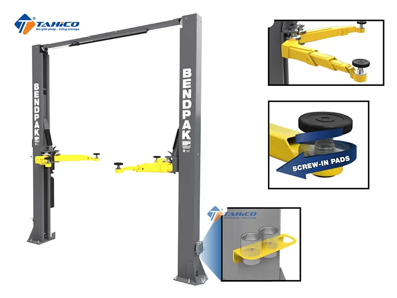 Cầu nâng 2 trụ Bendpak 10AP 4.5 tấn cổng trên | Công nghệ Mỹ