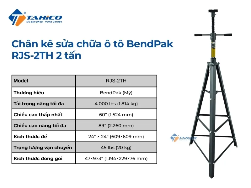 Đặc điểm tính năng BendPak RJS-2TH