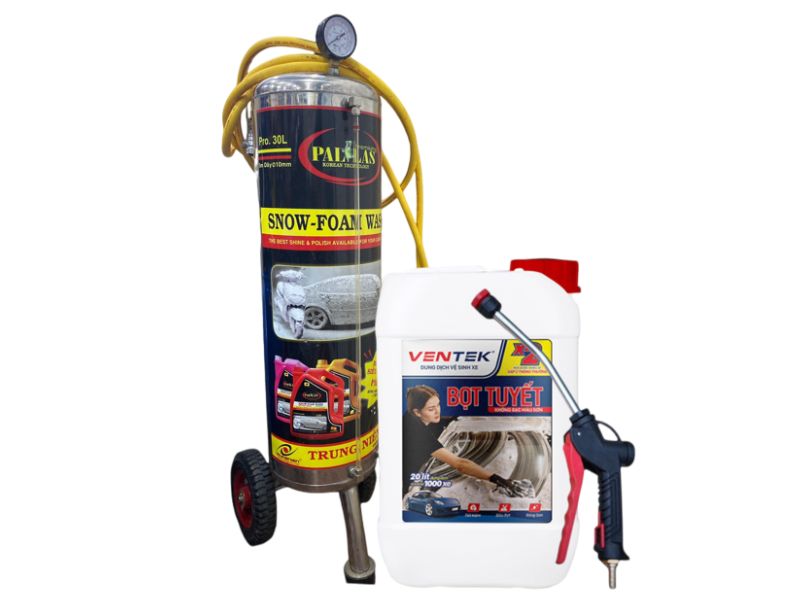 Bình bọt tuyết Palas tặng kèm 1 can foam cheap 20L và súng jully cao cấp