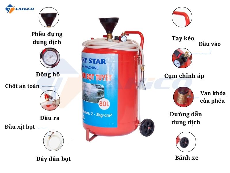 Bình phun bọt tuyết sắt 80 lít Lucky Star