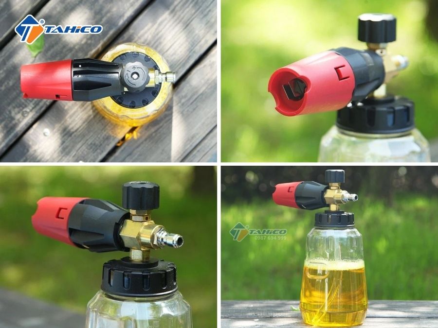 Bình xịt bọt tuyết rửa xe cầm tay trong suốt 1L