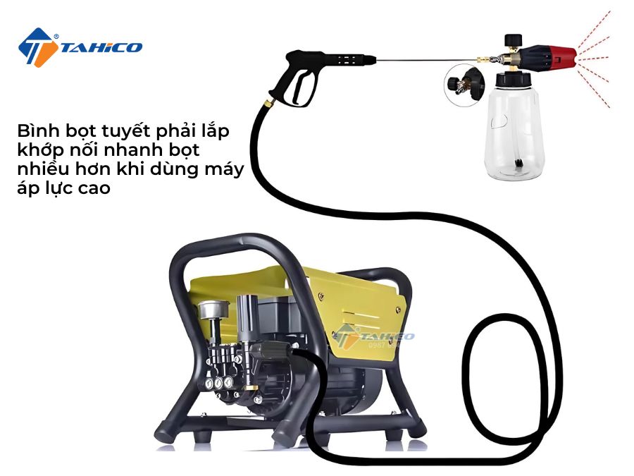 Bình xịt bọt tuyết rửa xe cầm tay trong suốt 1L