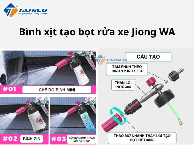 Bình xịt tạo bọt rửa xe Jiong WA 1 lít | Ren 28mm