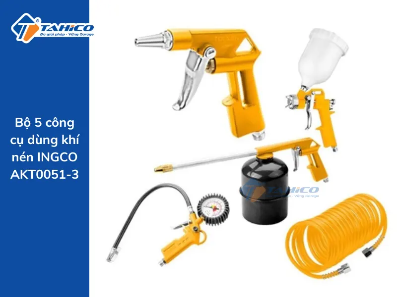 Bộ dụng cụ phun sơn Ingco AKT0053-3 | Dùng khí