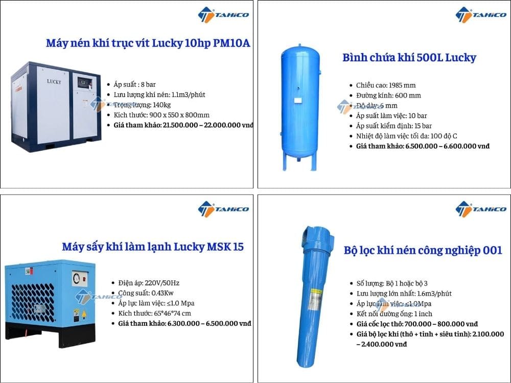 Bộ hệ thống khí nén Lucky 7.5kw/10hp
