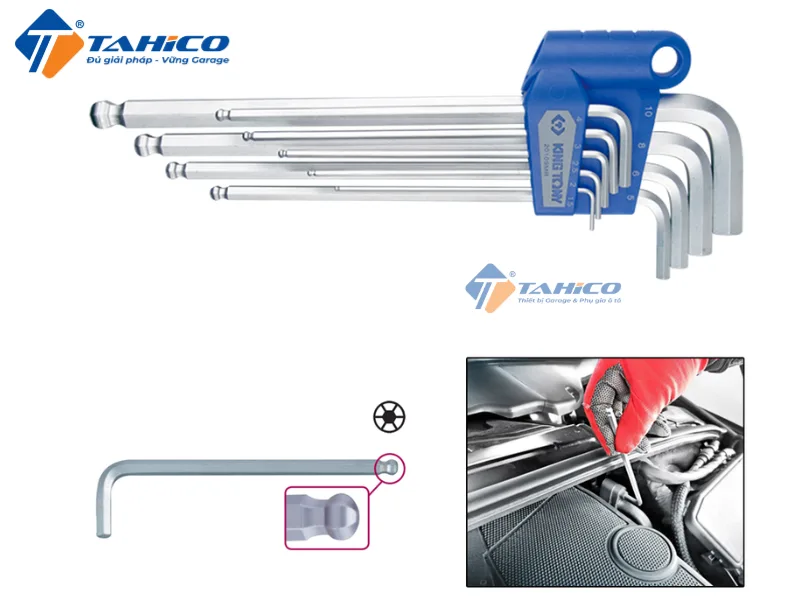 Hình ảnh sản phẩm Bộ lục giác 1 đầu bi Kingtony 20109MR - Rất dài, 9 cây