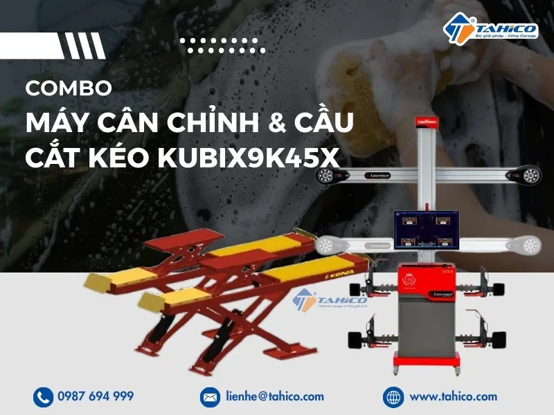 Bộ máy cân chỉnh độ chụm bánh xe Kubix 9K và cầu cắt kéo