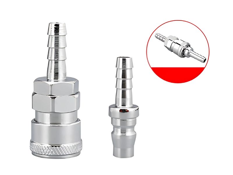 Bộ nối dây hơi khí nén trục ổ bi đuôi chuột phi 8, 10 ,12