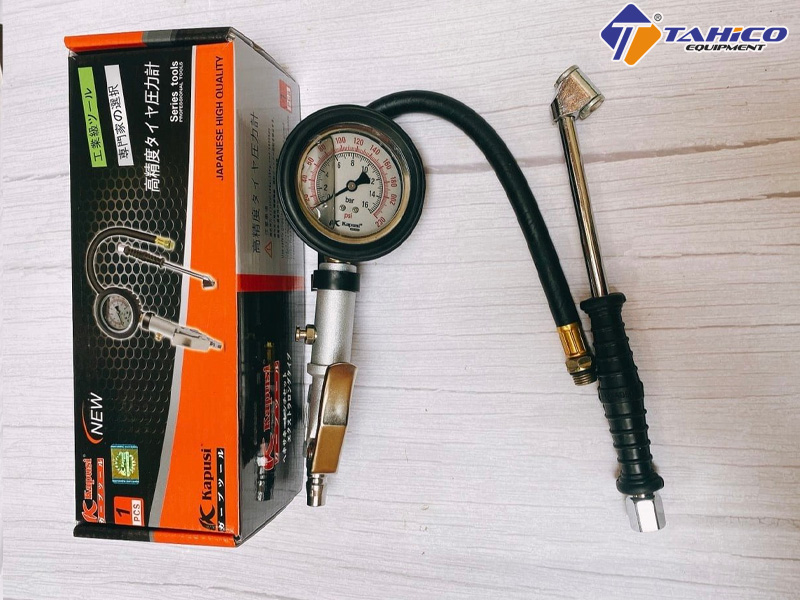 Bơm lốp đồng hồ khí nén 3 chức năng Kapusi Nhật Bản