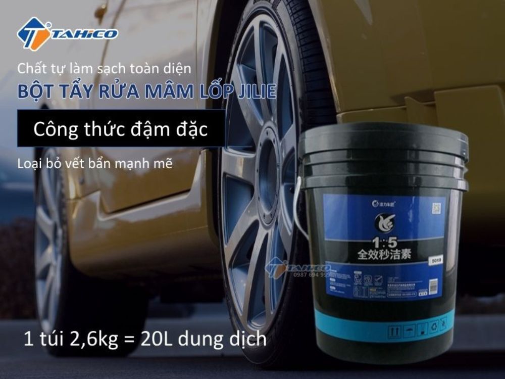 Bột tẩy rửa mâm lốp Jilie 123 2,6 kg siêu tiết kiệm