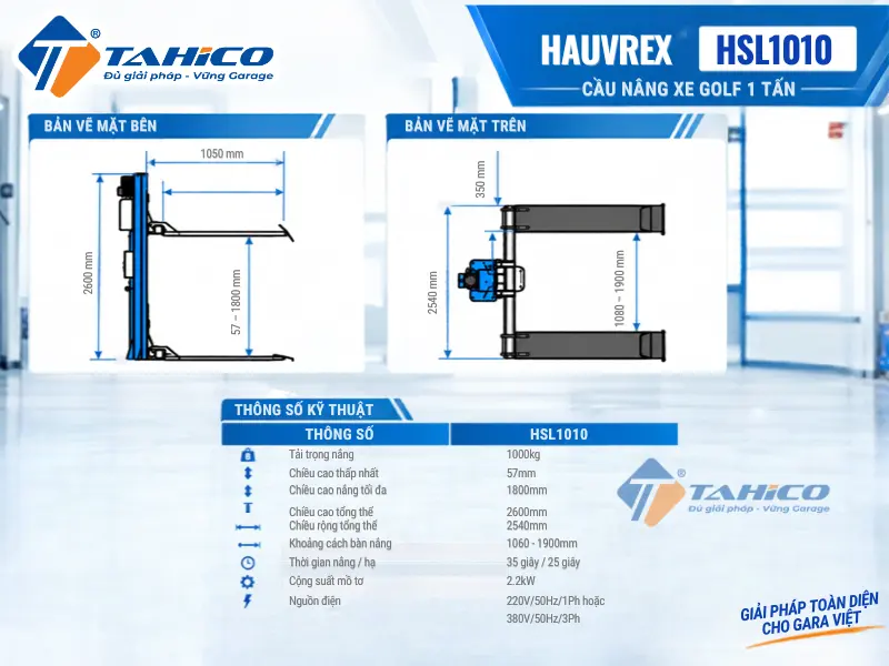 Cầu nâng 1 trụ Hauvrex HSL1010