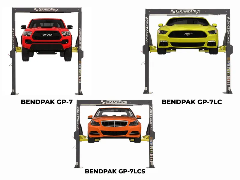 Cầu nâng 2 trụ Bendpak GP-7 Series 3 tấn cổng trên