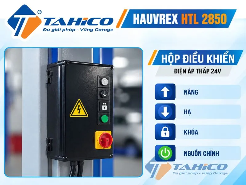 Hình ảnh chi tiết sản phẩm Cầu nâng 2 trụ cáp dưới Hauvrex HTL2850.