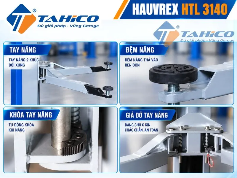 Hình ảnh chi tiết sản phẩm Cầu nâng 2 trụ cáp trên Hauvrex HTL3140.
