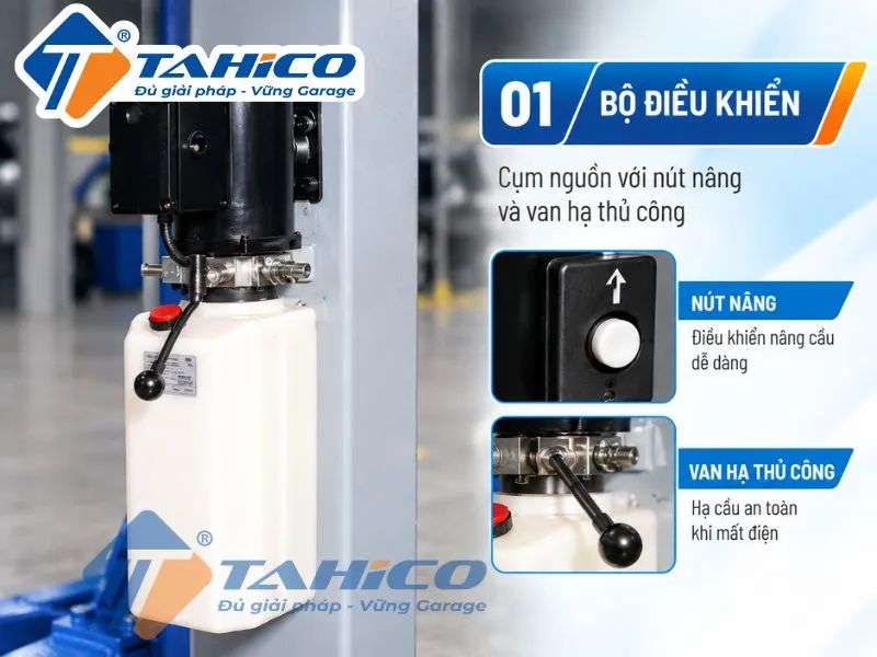 Hình ảnh chi tiết của sản phẩm Cầu nâng 2 trụ cáp trên Hauvrex HTL3140ASY.