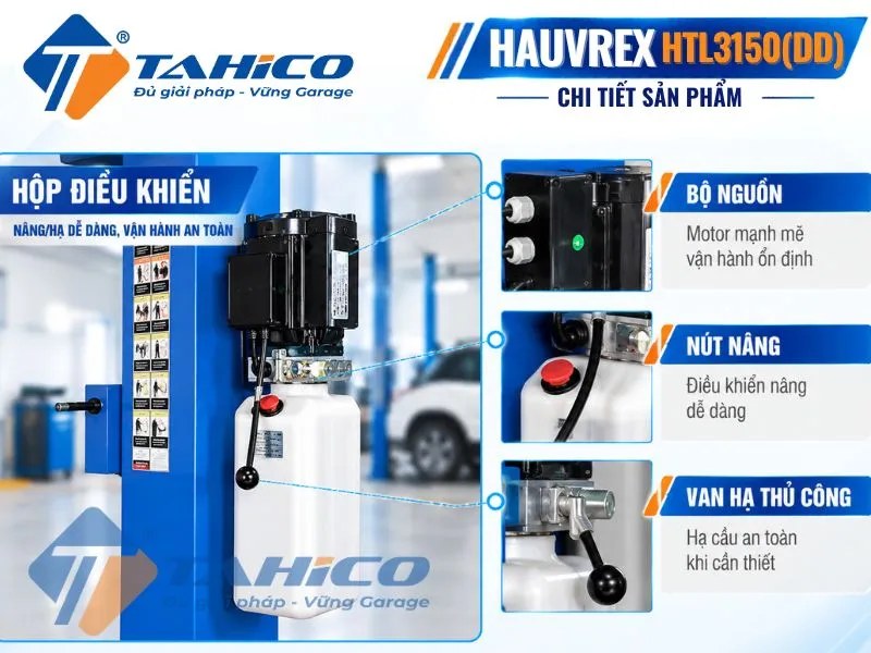Cầu nâng 2 trụ cáp trên Hauvrex HTL3150(DD)