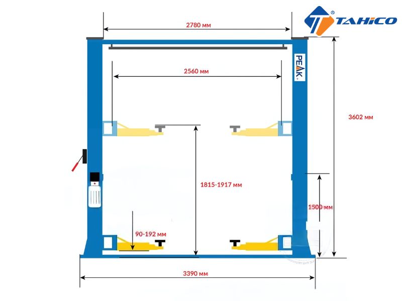 Cầu nâng 2 trụ cáp trên Peak 208C