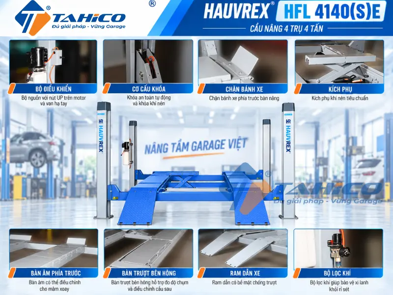 Cầu nâng 4 trụ Hauvrex HFL4140(S)E