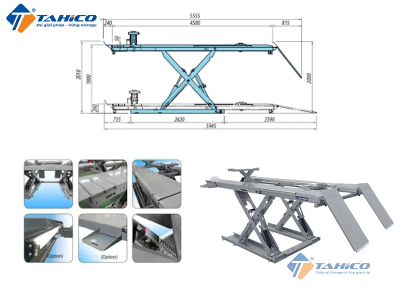 Cầu nâng cắt kéo Heshbon HL-52X, HL-53X 4 tấn