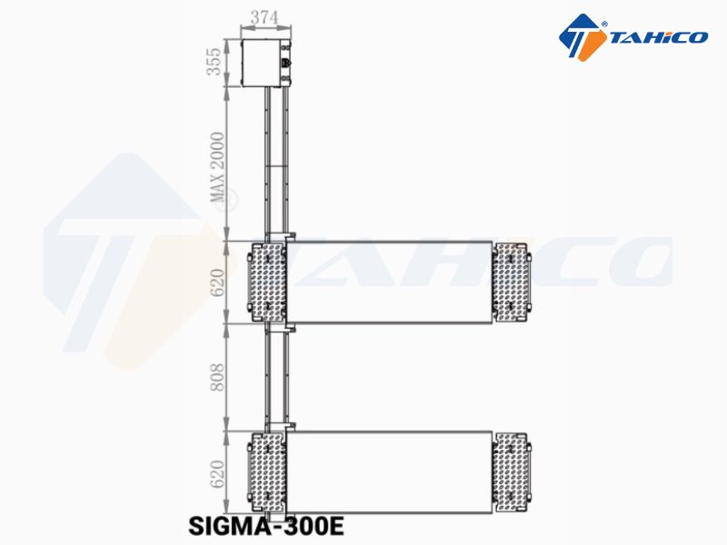 Thông số kỹ thuật của cầu nâng cắt kéo nâng bụng BRIGHT SIGMA 300E