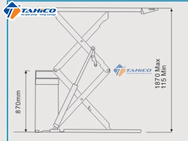Hình ảnh sản phẩm Cầu nâng cắt kéo Ritian GL1004 3 tấn | Lắp nổi