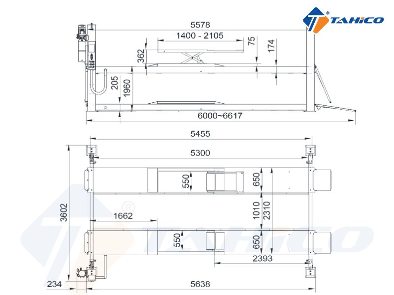 Cầu nâng 4 trụ 2 tầng nâng STD-6755BR