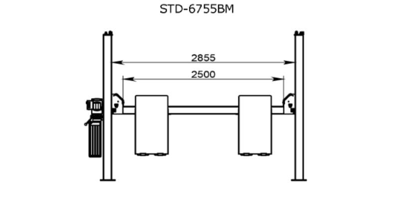 Thông số kỹ thuật của cầu nâng ô tô 4 trụ 5.5 tấn STD-6755BM