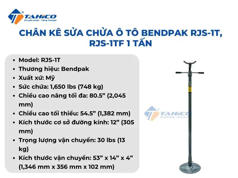 Chân kê sửa chữa ô tô BendPak RJS-1T, RJS-1TF 1 tấn