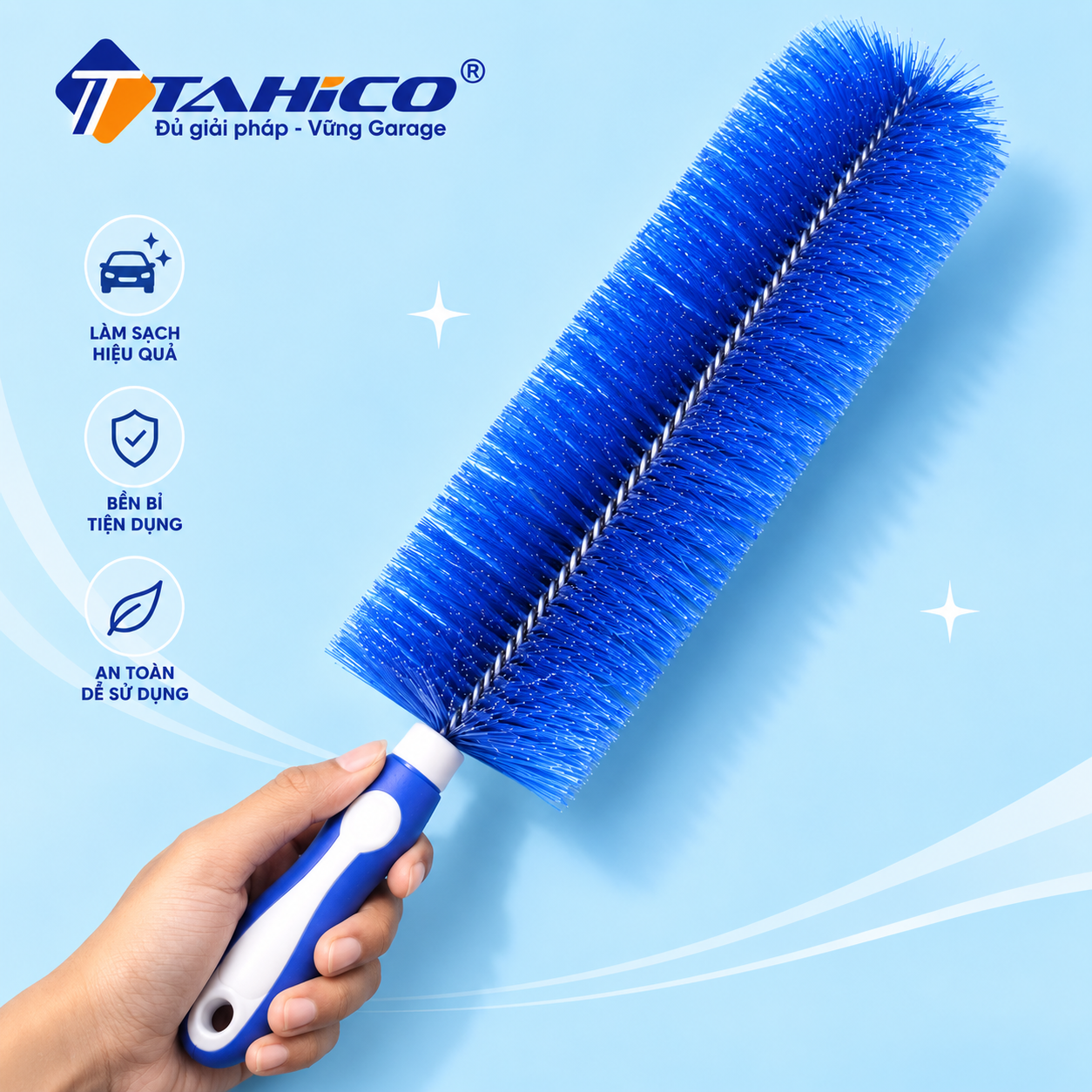 Cọ Rửa Vành Mâm Xe Ô Tô Đuôi Chồn Xanh