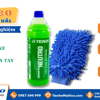 [COMBO] Nước rửa xe bọt tuyết Shampo Neutro và găng tay