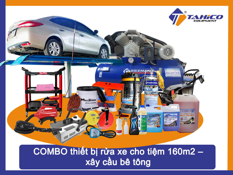 COMBO thiết bị rửa xe cao cấp cho tiệm rửa xe 160m2