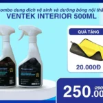 Combo dung dịch vệ sinh và dưỡng bóng nội thất Ventek Interior 500ml