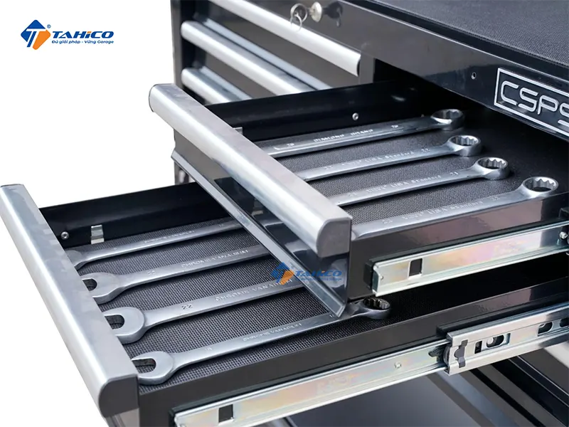 Tủ dụng cụ CSPS 6 hộc kéo 104cm màu đen có bánh xe | Tiêu chuẩn Mỹ